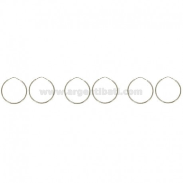 ORECCHINI A CERCHIO A CANNA TONDA MM 1,2 COPPIE 3 IN ARGENTO TIT 925‰