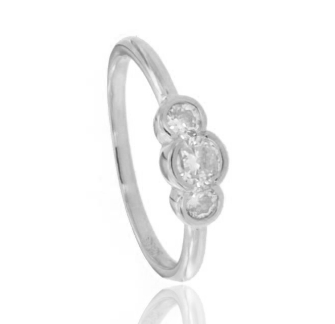 ANELLO TRILOGY CIPOLLINA IN ARGENTO TIT 925 E ZIRCONI MM 4-5-4