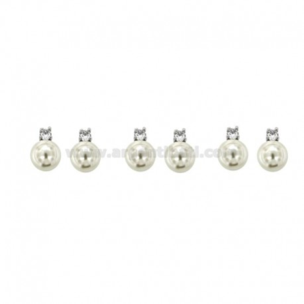 ORECCHINI PERLA A LOBO CON ZIRCONE 3 COPPIE IN ARGENTO RODIATO TIT 925