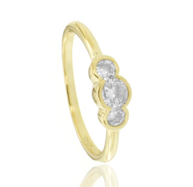 ANELLO TRILOGY CIPOLLINA IN ARGENTO TIT 925 E ZIRCONI MM 4-5-4