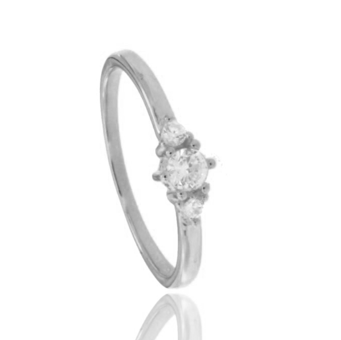 ANELLO TRILOGY IN ARGENTO TIT 925 E ZIRCONI MM 3-5-3