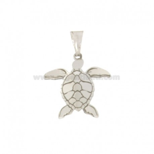 CIONDOLO TARTARUGA MM 21X21 LASTRA MM 0.50 IN ARGENTO PLATINATO TIT 925‰