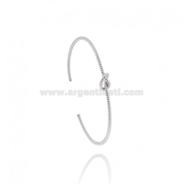 BRACCIALE RIGIDO NODO A CANNA RITORTA IN ARGENTO TIT 925‰