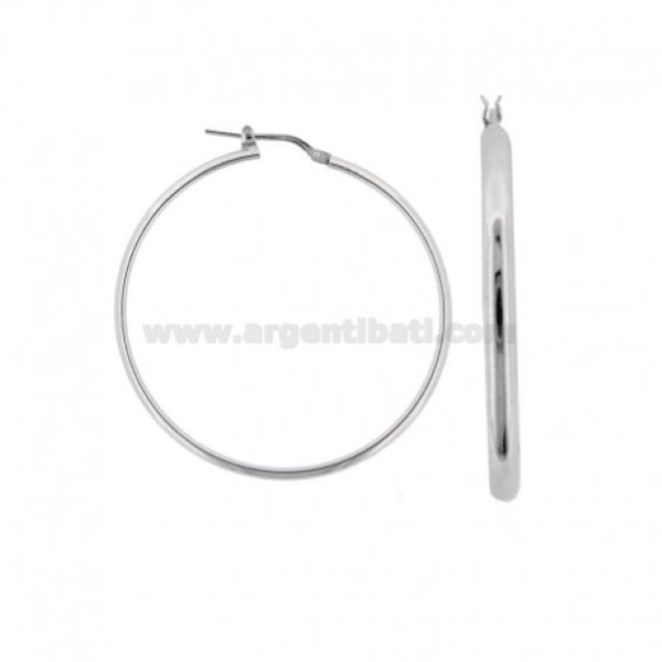 ORECCHINI A CERCHIO A CANNA MEZZA TONDA MM 3 IN ARGENTO TIT 925‰