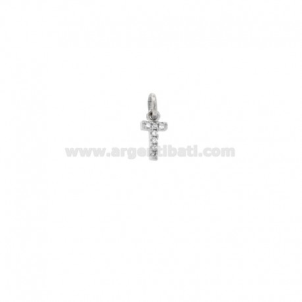 CIONDOLO LETTERA MM 8X5 CON ZIRCONI IN ARGENTO RODIATO TIT 925‰