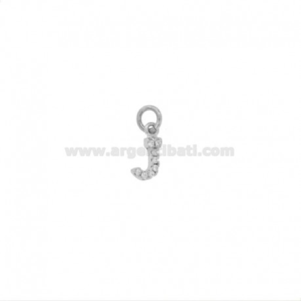 CIONDOLO LETTERA MM 8X5 CON ZIRCONI IN ARGENTO RODIATO TIT 925‰