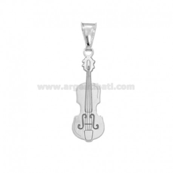 CIONDOLO VIOLINO MM 27X9 IN ARGENTO RODIATO TIT 925‰