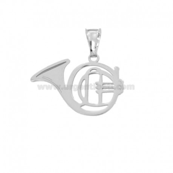 CIONDOLO TROMBONE MM 17X25 IN ARGENTO RODIATO TIT 925‰