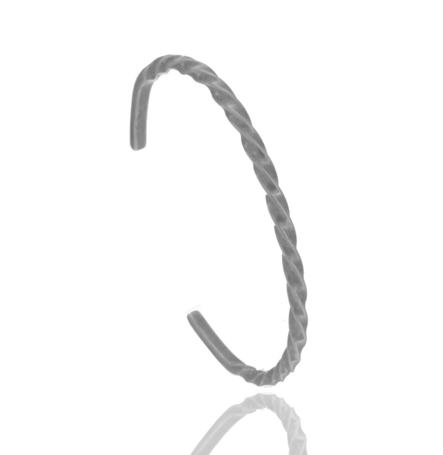 BRACCIALE RIGIDO TORCHON IN ACCIAIO BRUNITO