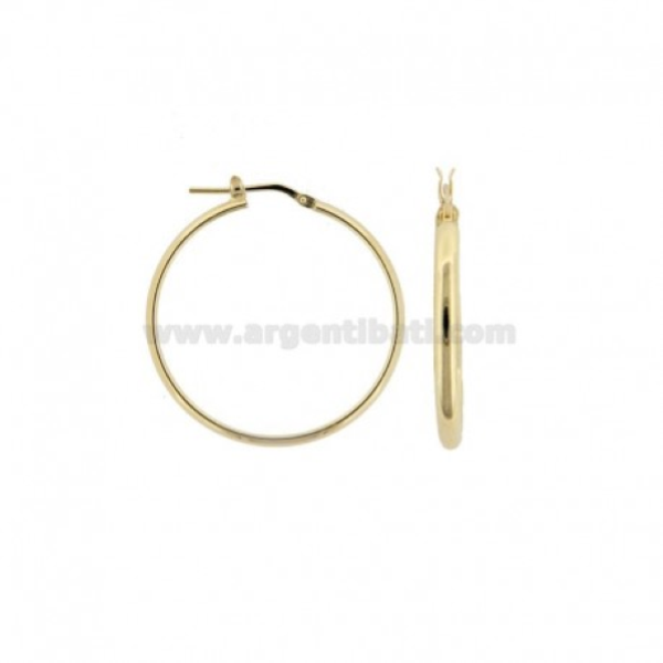 ORECCHINI A CERCHIO A CANNA MEZZA TONDA MM 3 IN ARGENTO TIT 925‰