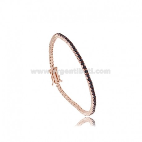 BRACCIALE TENNIS 4 GRIFFE CON ZIRCONI NERI IN ARGENTO TIT 925