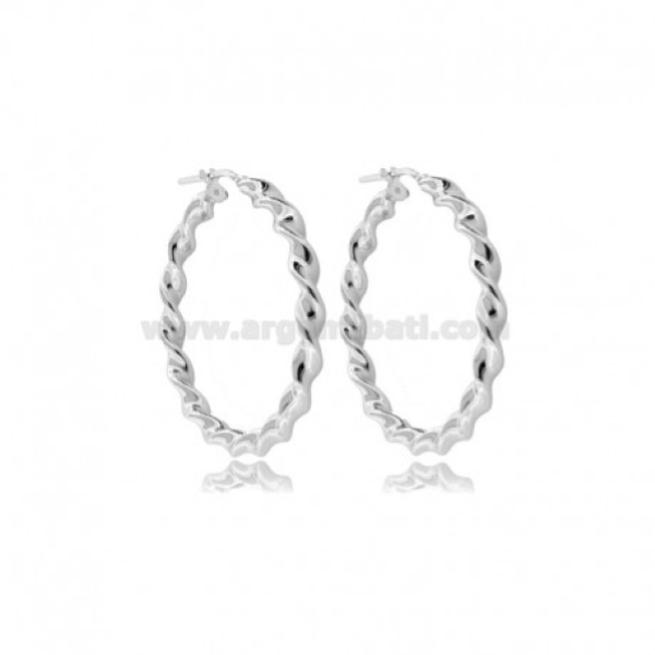 ORECCHINI A CERCHIO CANNA TORCHON MM 3 IN ARGENTO TIT 925‰