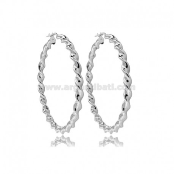 ORECCHINI A CERCHIO CANNA TORCHON MM 3 IN ARGENTO TIT 925‰