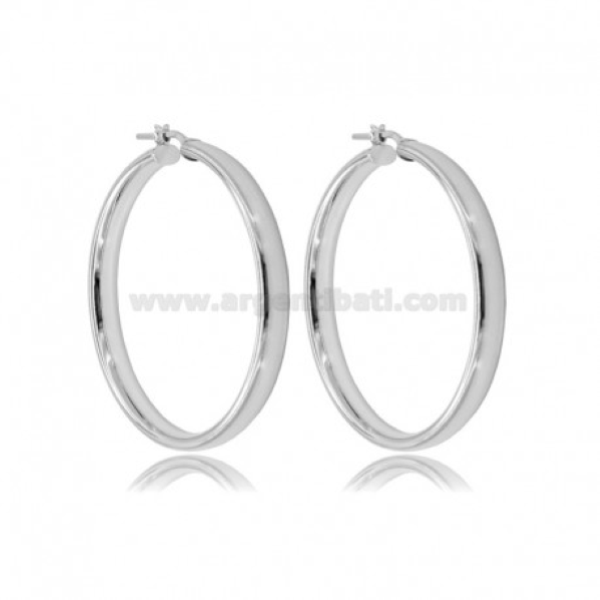 ORECCHINI A CERCHIO A CANNA SCHIACCIATA MM 5 IN ARGENTO  TIT 925
