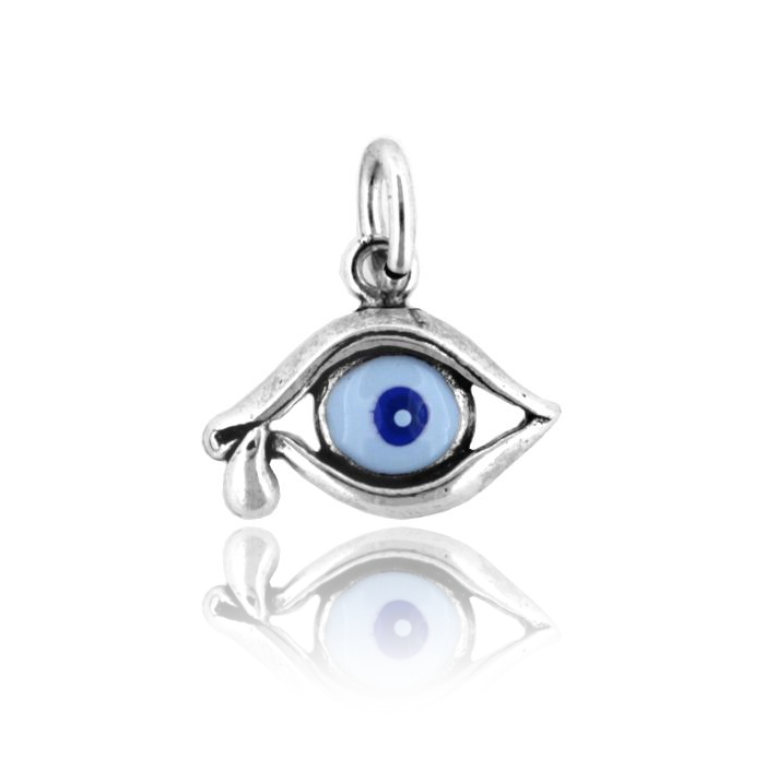 CIONDOLO OCCHIO DALI GRANDE MM 17X22 IN ARGENTO BRUNITO TIT 800