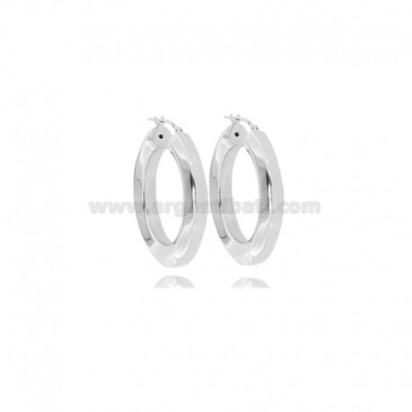 ORECCHINI A CERCHIO A CANNA ESAGONALE MM 5,5 IN ARGENTO TIT 925