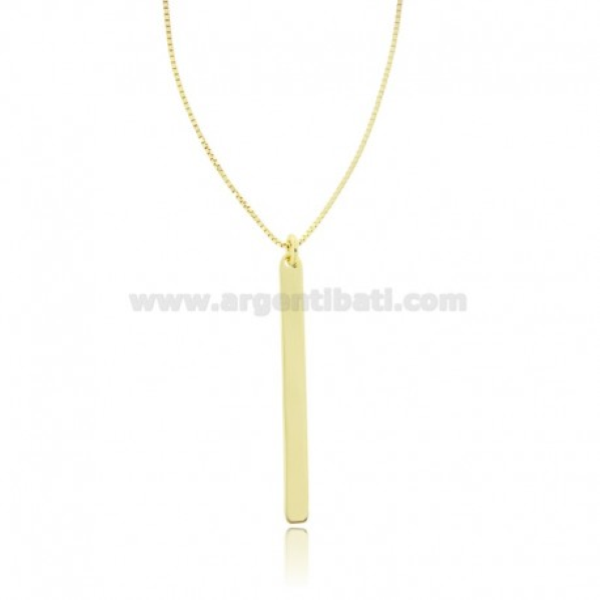 COLLANA VENEZIANA CM 43 CON FIAMMIFERO MM 40X4 IN ARGENTO DORATO TIT 925 PERSONALIZZABILE CON INCISIONE