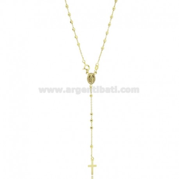 COLLANA ROSARIO FORZATINA CON SFERE DIAMANTATE IN ARGENTO TIT 925