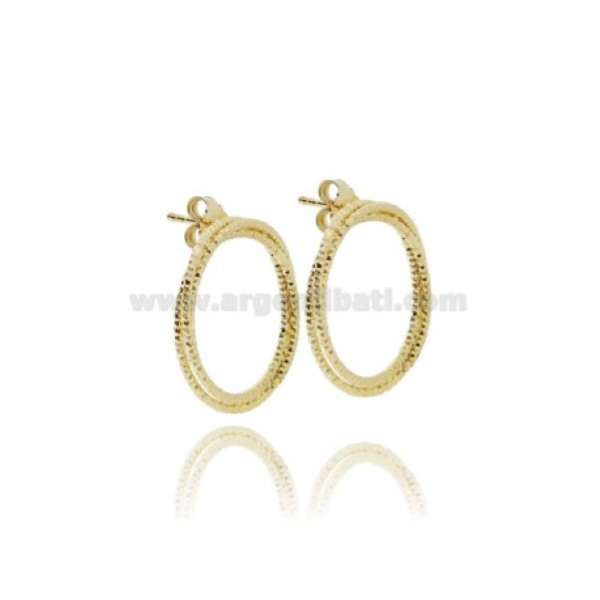 ORECCHINI CONTORNO CERCHIO 20 A 3 FILI INTRECCIATI IN ARGENTO DIAMANTATO TIT 925
