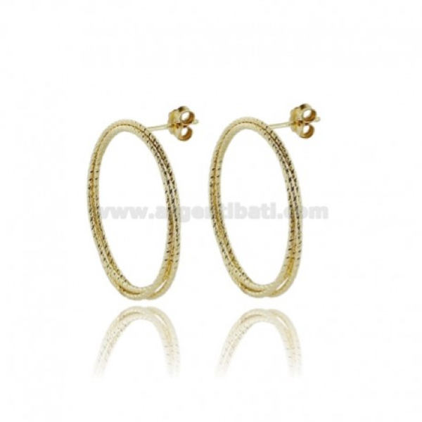 ORECCHINI CONTORNO CERCHIO 30 A 3 FILI INTRECCIATI IN ARGENTO DIAMANTATO TIT 925