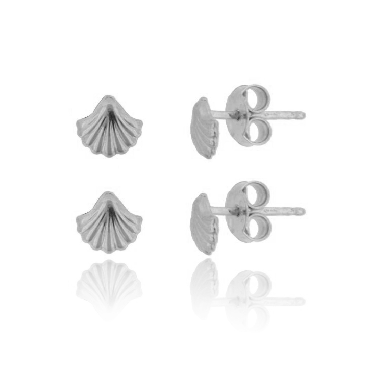 ORECCHINI A LOBO CONCHIGLIA MM 6X7 PZ 2 IN ARGENTO RODIATO TIT 925