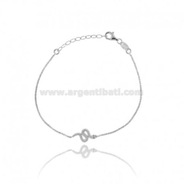 BRACCIALE ROLO' CON SERPENTE IN ARGENTO TIT 925 CM 17-19