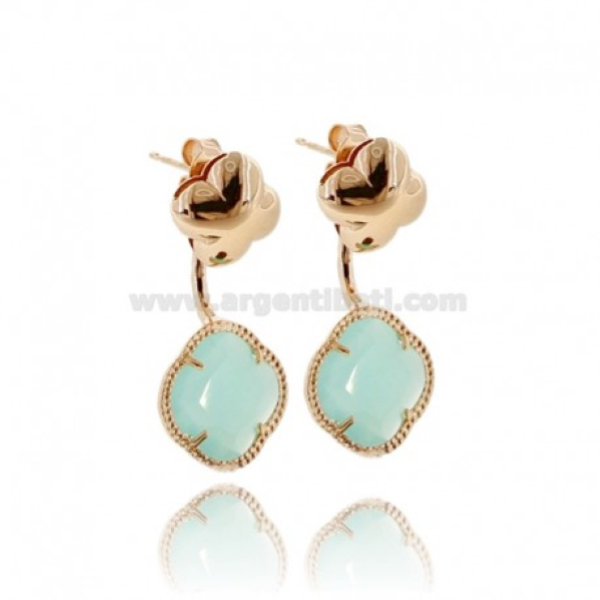 ORECCHINI BAHIA CON FIORE IN ARGENTO TIT 925 E PIETRE IDROTERMALE 