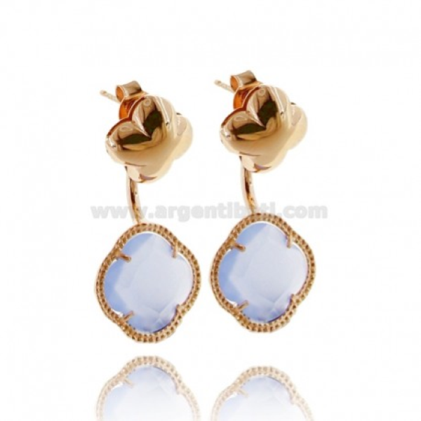 ORECCHINI BAHIA CON FIORE IN ARGENTO TIT 925 E PIETRE IDROTERMALE 