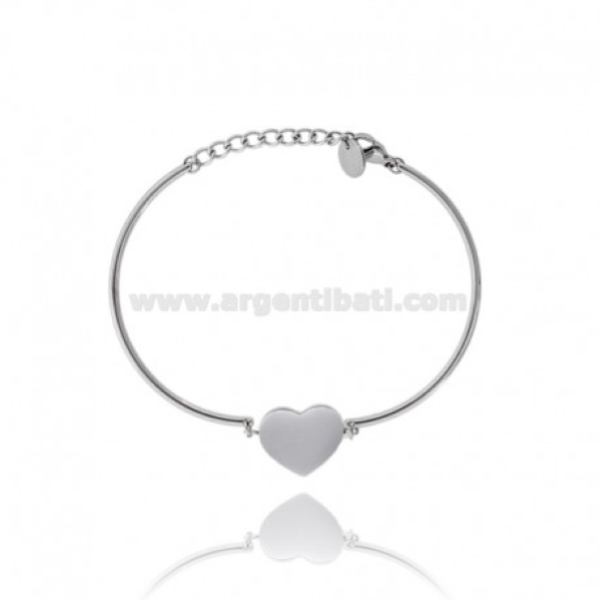 BRACCIALE RIGIDO CON CUORI IN ACCIAIO