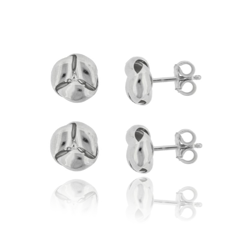 ORECCHINI A LOBO NODO MM 9 PZ 2 IN ARGENTO RODIATO TIT 925