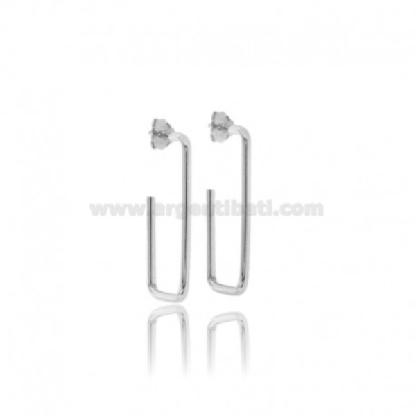 ORECCHINI RETTANGOLARI A CANNA TONDA MM 2 IN ARGENTO TIT 925