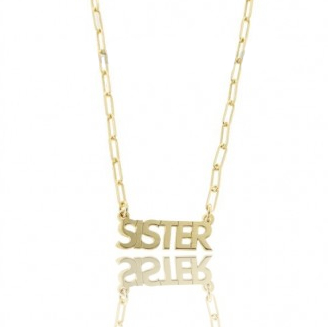 COLLANA FORZATINA ALLUNGATA CON SISTER CENTRALE IN ARGENTO TIT 925‰ CM 40-45
