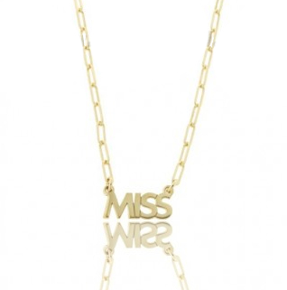 COLLANA FORZATINA ALLUNGATA CON MISS CENTRALE IN ARGENTO TIT 925‰ CM 40-45