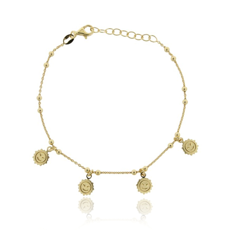 BRACCIALE FORZATINA CON SOLI IN ARGENTO DORATO TIT 925‰ CM 17-19