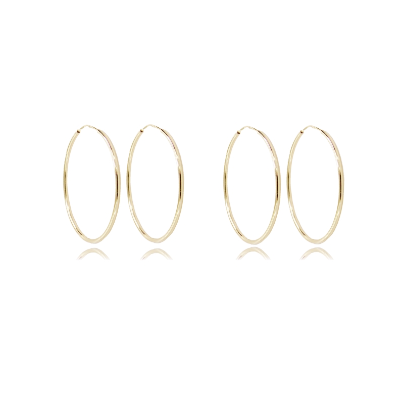 ORECCHINI A CERCHIO A CANNA TONDA MM 1,2 COPPIE 2 IN ARGENTO TIT 925‰