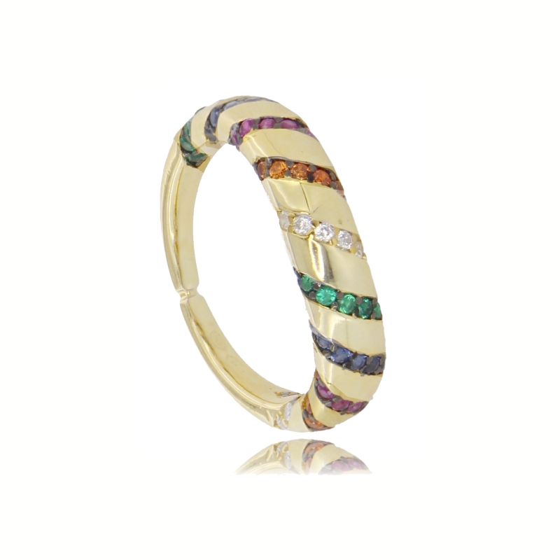 ANELLO IN ARGENTO TIT 925 E ZIRCONI COLORATI