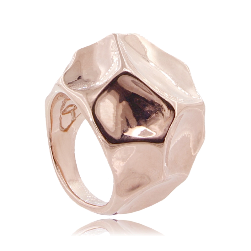 ANELLO ELETTROFORMATO ESAGONALE IN ARGENTO TIT 925