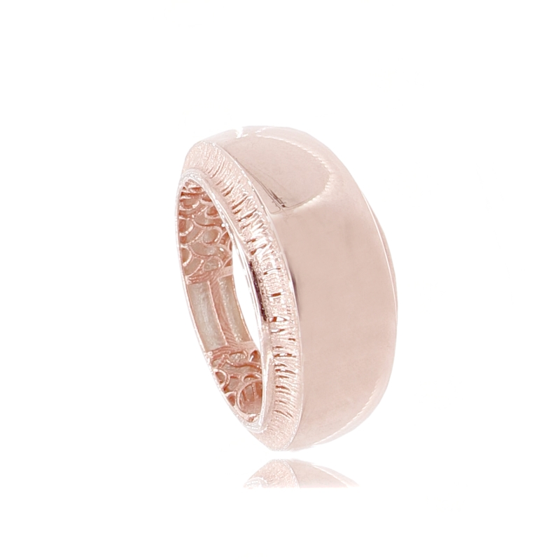 ANELLO ELETTROFUSO A FASCIA IN ARGENTO ROSATO TIT 925 MISURA 18