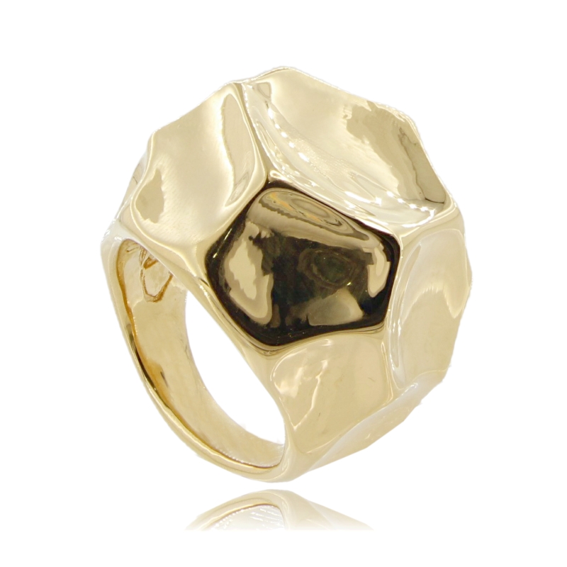 ANELLO ELETTROFORMATO ESAGONALE IN ARGENTO TIT 925