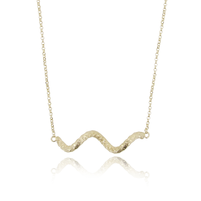 COLLANA ROLO' CM 45 CON RICCIOLO CENTRALE IN ARGENTO TIT 925