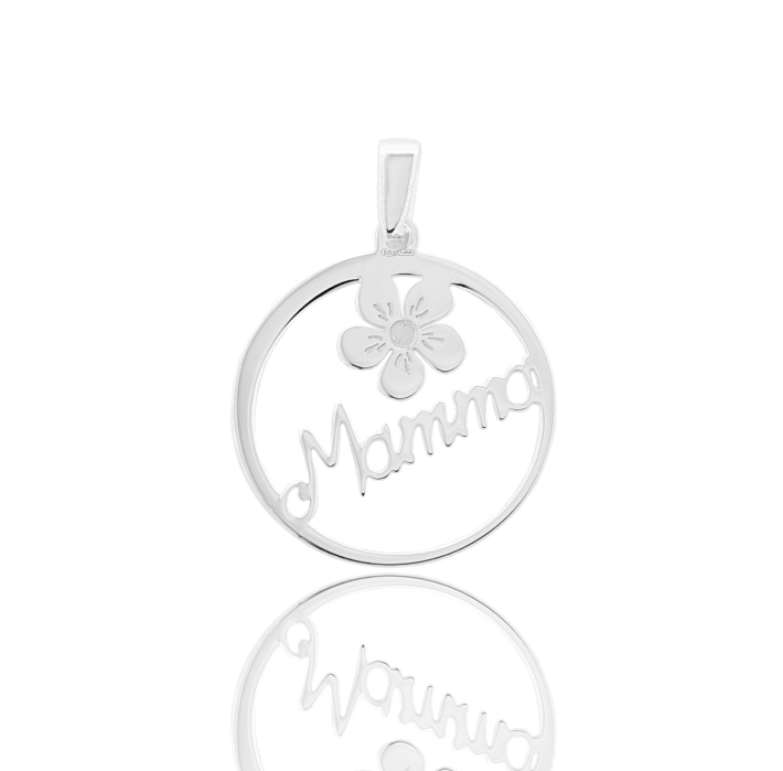 CIONDOLO TONDO MAMMA MM 19 IN ARGENTO TIT 925‰
