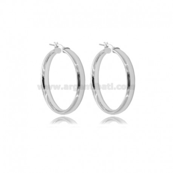 ORECCHINI A CERCHIO A CANNA SCHIACCIATA MM 5 IN ARGENTO  TIT 925