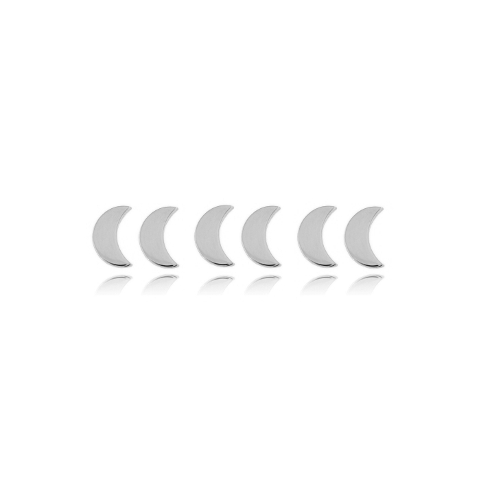 ORECCHINI A LOBO LUNA 3 COPPIE MM 7,5X5 IN ARGENTO RODIATO TIT 925