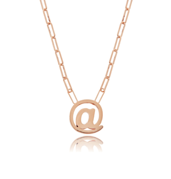 COLLANA FORZATINA CON CHIOCCIOLA @ IN ARGENTO ROSATO TIT 925 CM 40-45