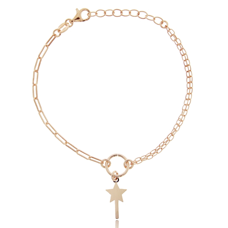 BRACCIALE FORZATINA CON BACCHETTA MAGICA MM 8X6 IN ARGENTO TIT 925 CM 17-19