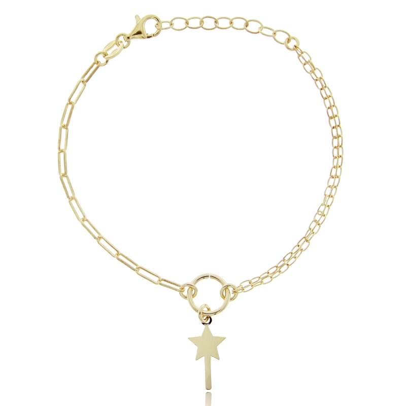BRACCIALE FORZATINA CON BACCHETTA MAGICA MM 8X6 IN ARGENTO TIT 925 CM 17-19