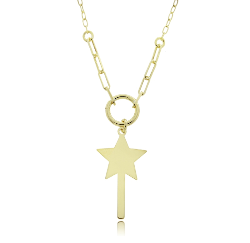 COLLANA FORZATINA CON BACCHETTA MAGICA MM 26X14 IN ARGENTO TIT 925 CM 40-45