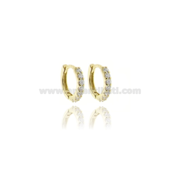 ORECCHINI A CERCHIO SCATTINO MM 7 IN ARGENTO TIT 925 E ZIRCONI BIANCHI