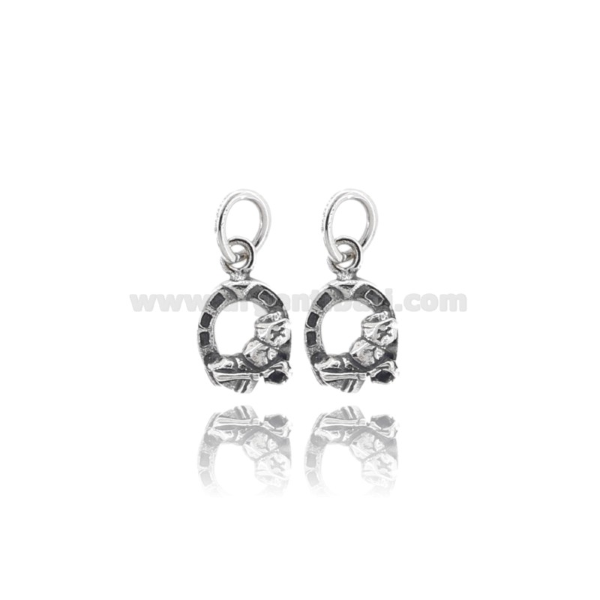 CIONDOLO FERRO DI CAVALLO MM 18X12 CON SAN GENNARO PZ 2 IN ARGENTO MICROFUSO TIT 800‰