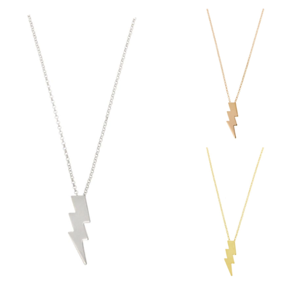 COLLANA ROLO' CON FULMINE PENDENTE IN ARGENTO TIT 925‰ CM 40-45